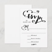 Scénario de mariage - Carte de réponse RSVP (Devant / Derrière)