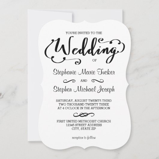 Scénario de mariage - Invitation de mariage (Devant)