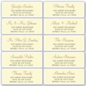 Scénario d'or Faux étiquettes de adresse invités i (Devant)