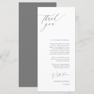 Scénario Gris Romantique Carte de remerciements de