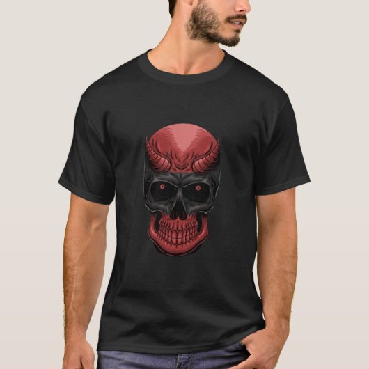 Scenario Halloween Skull Sierkussen Large Clock T- T-shirt (Voorkant)