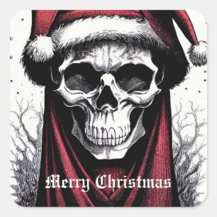 Scenario kerstman met kerstman vierkante sticker