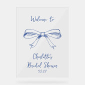 Scénario manuscrit Coquette Nœud Bleu Baby Shower  (Recto)