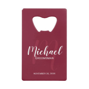 Scénario rouge Bourgogne Groomsmen personnalisé
