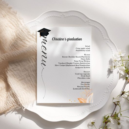 Scénario Whimsical Graduation dîner menu