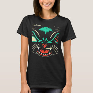 Scenary Black Cat Face Graphic Cat Halloween T-shirt