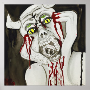 Scenary demon horror Halloween poster