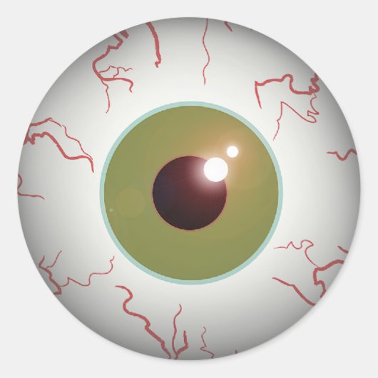 Scenary Eyeball Eye Ball Halloween Ronde Sticker (Voorkant)
