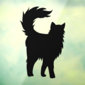 Scenary Fluffy Halloween Black Cat Raamsticker (Vel 3)