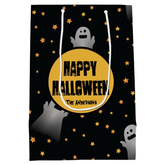 Scenary Ghosts Pattern Halloween Party Medium Cadeauzakje (Achterkant)