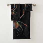 Scenary Halloween Metallic Spider en Web Bad Handdoek (Insitu)