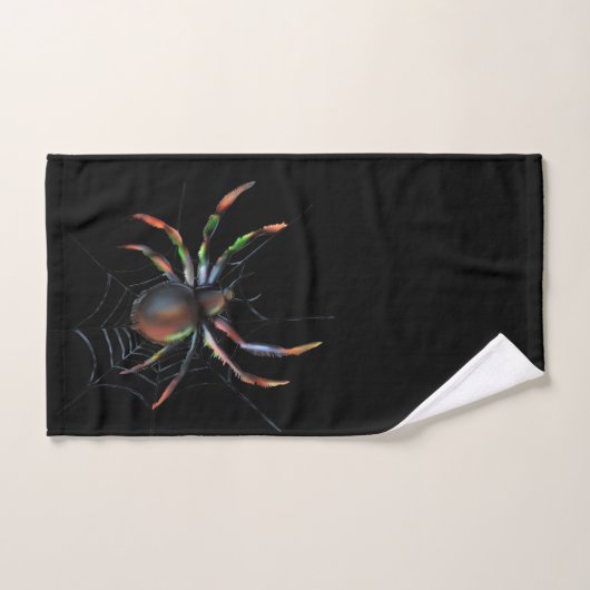 Scenary Halloween Metallic Spider en Web Bad Handdoek (Handdoek)