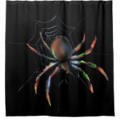 Scenary Halloween Metallic Spider en Web Douchegordijn (Voorkant)
