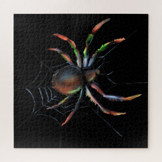 Scenary Halloween Metallic Spider en Web Legpuzzel (Horizontaal)