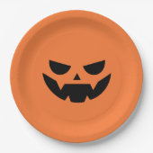 Scenary Jack O Lantern Face Halloween Papieren Bordje (Voorkant)