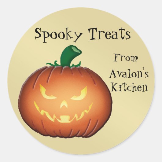 Scenary Jack O Lantern Halloween Baking Stickers (Voorkant)