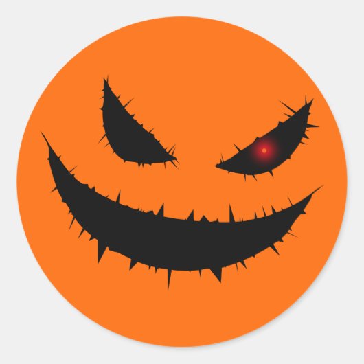 Scenary Pumpkin Face Ronde Sticker (Voorkant)