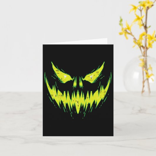Scenary Pumpkin Jack O Lantern Face Halloween Mann Kaart (Gele Bloem)