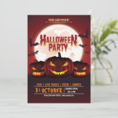 Scenary Pumpkin Jack o lantern Halloween Party Kaart (Staand voorkant)