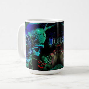 Scenary Skull Neon Blauwgroen Blue Name Day Dead H Koffiemok