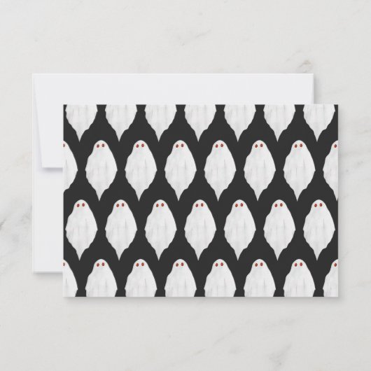 Scenary White Halloween Waterverf Pattern Save The Date (Achterkant)