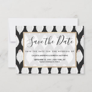 Scenary White Halloween Waterverf Pattern Save The Date