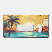 Scène amusante de lovers de plage rétro (Clavier et souris)