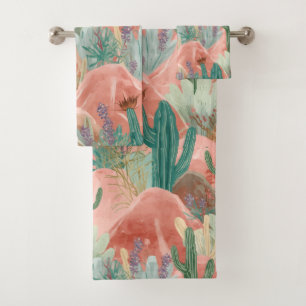 Scène aquarelle de la floraison du désert de Blush