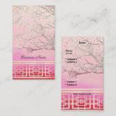 Scène asiatique carte de visite élégante rose (Devant / Derrière)