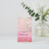 Scène asiatique carte de visite élégante rose (Debout devant)