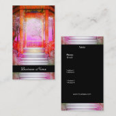 Scène asiatique carte de visite élégante rose arge (Devant / Derrière)