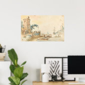 Scène avec tour - Hendrick Avercamp Poster d'Art (Bureau à domicile)