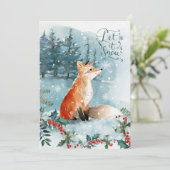 Scène bois, renard Carte de voeux de Noël (Debout devant)
