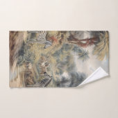 Scène botanique de zèbres dans une oasis (Serviette à main)