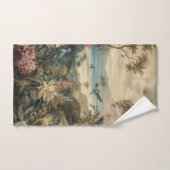 Scène botanique vintage oiseaux fleurs au paradis (Serviette à main)