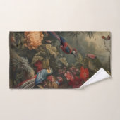 Scène botanique vintage oiseaux fleurs au paradis (Serviette à main)