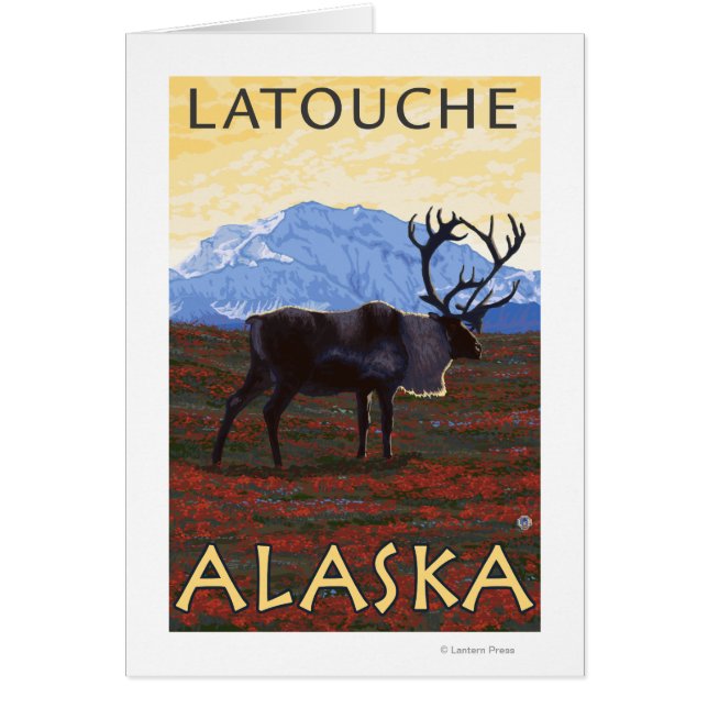 Scène Caribou - Latouche, Alaska (Devant)