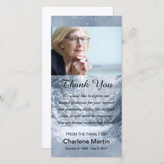 Scène commémorative d'hiver de photo de Merci de (Devant / Derrière)