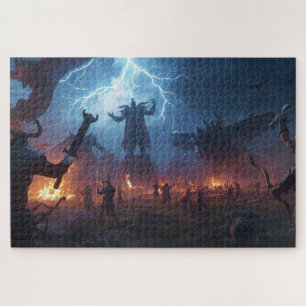 Scène de bataille de la mythologie nordique Puzzle