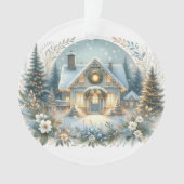 Scène de Cabane enneigée lumineuse (devant)