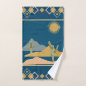 Scène de Cactus du désert et ajustement géométriqu (Serviette à main)
