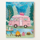 Scène de camping Whimsical Pink Camper Van Camping (Dos)