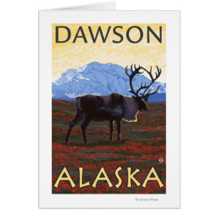 Scène de caribou - Dawson, Alaska