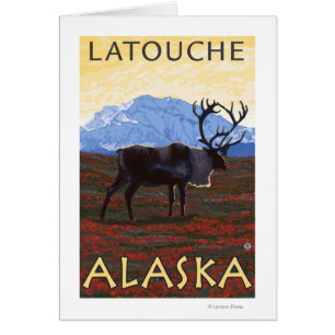 Scène de caribou - Latouche, Alaska