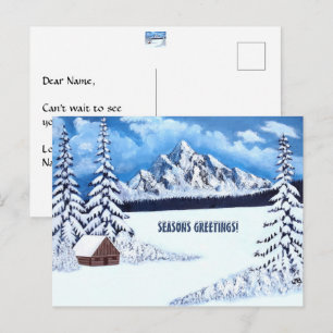Scène de carte postale hivernale merveilleuse