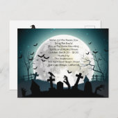 Scène de cimetière Invitation de fête d'Halloween (Devant / Derrière)