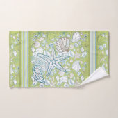 Scène de coquillages avec Arrière - plan vert (Serviette à main)