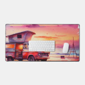 scène de coucher de soleil sur la plage à l'aquare (Clavier et souris)