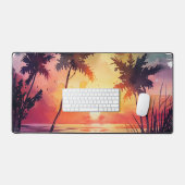 scène de coucher de soleil sur la plage à l'aquare (Clavier et souris)
