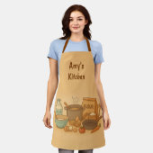 Scène de Cuisine de nom personnalisé avec tablier  (Porté)